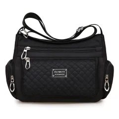 Oxford Cloth One-shoulder New Waterproof Nylon Fashion Handbag - Black - View 1
