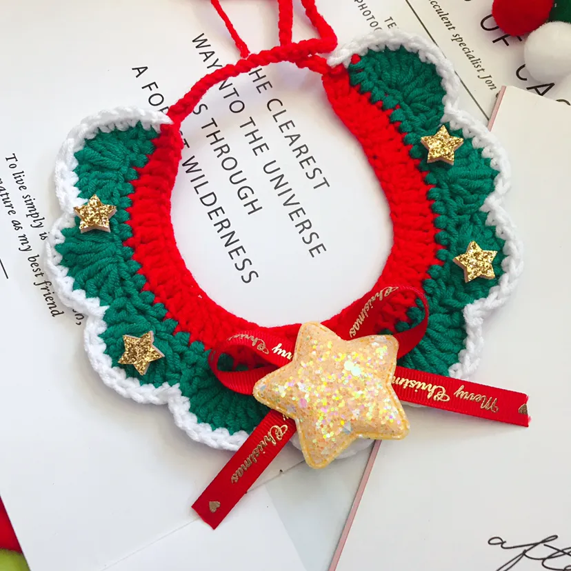 Wool Pet Collar Hand Woven Christmas