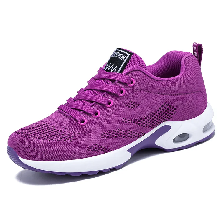 New Casual Air Cushion Running Breathable Soft Sole Sports Shoes For Women - Purple