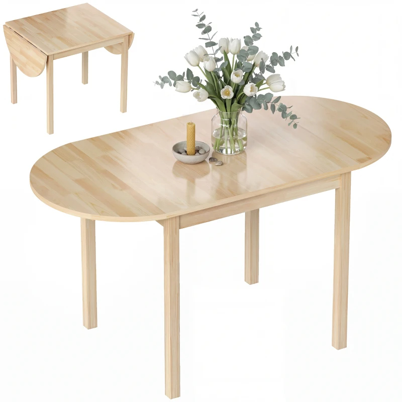 Wood Kitchen Table, Drop Leaf Tables For Small Spaces, Natural