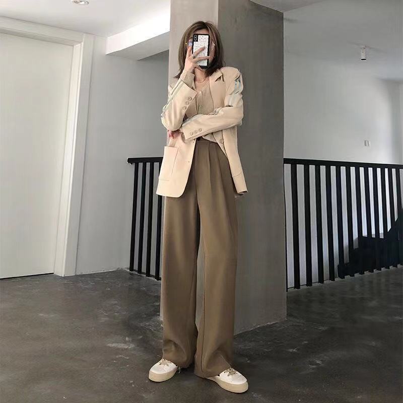 Title 5, High Waist Loose Casual Mopping Suit Pants Stra...