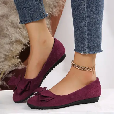 Fashion Bowknot Flats Shoes Casual Round Toe Loafers Cozy