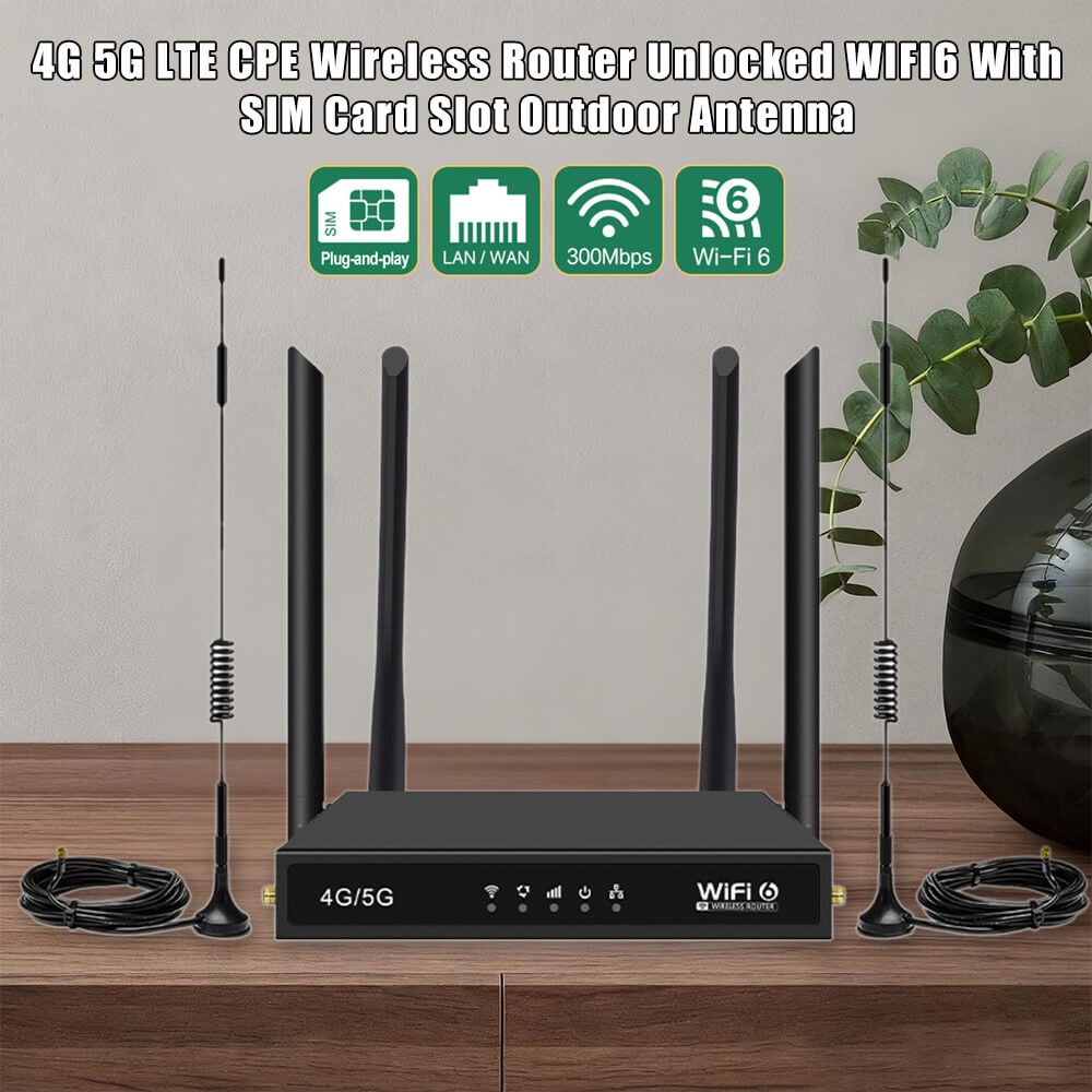 4G 5G LTE CPE Wireless Router Unlocked WIFI6 With SIM Card Slot Outdoor Antenna 11