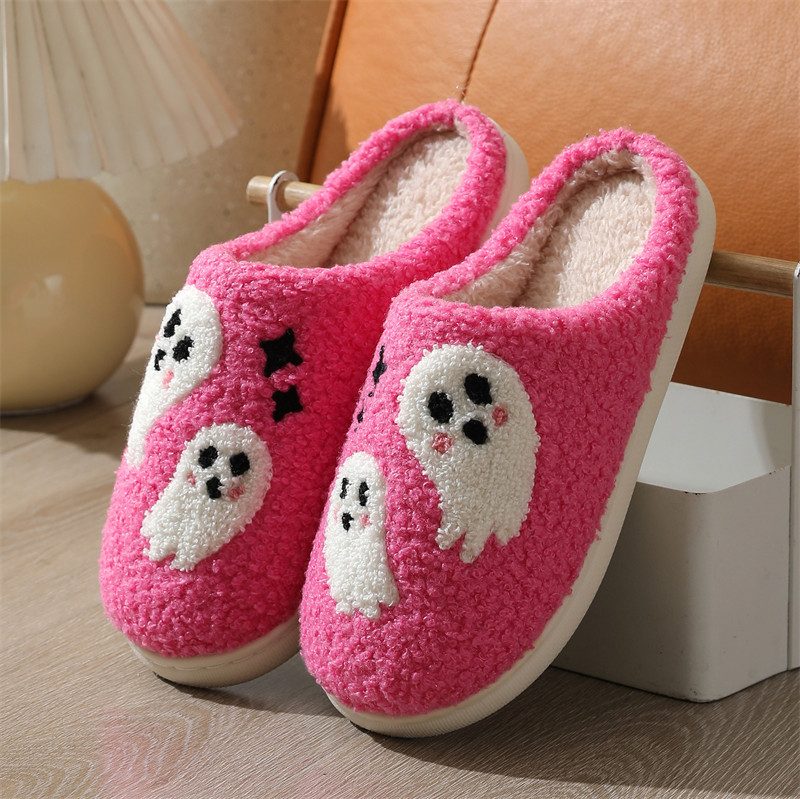 Women's Halloween Cartoon Ghost Non-Slip Cotton Slippers – Cozy Indoor Winter Ho - Picture 9 of 9