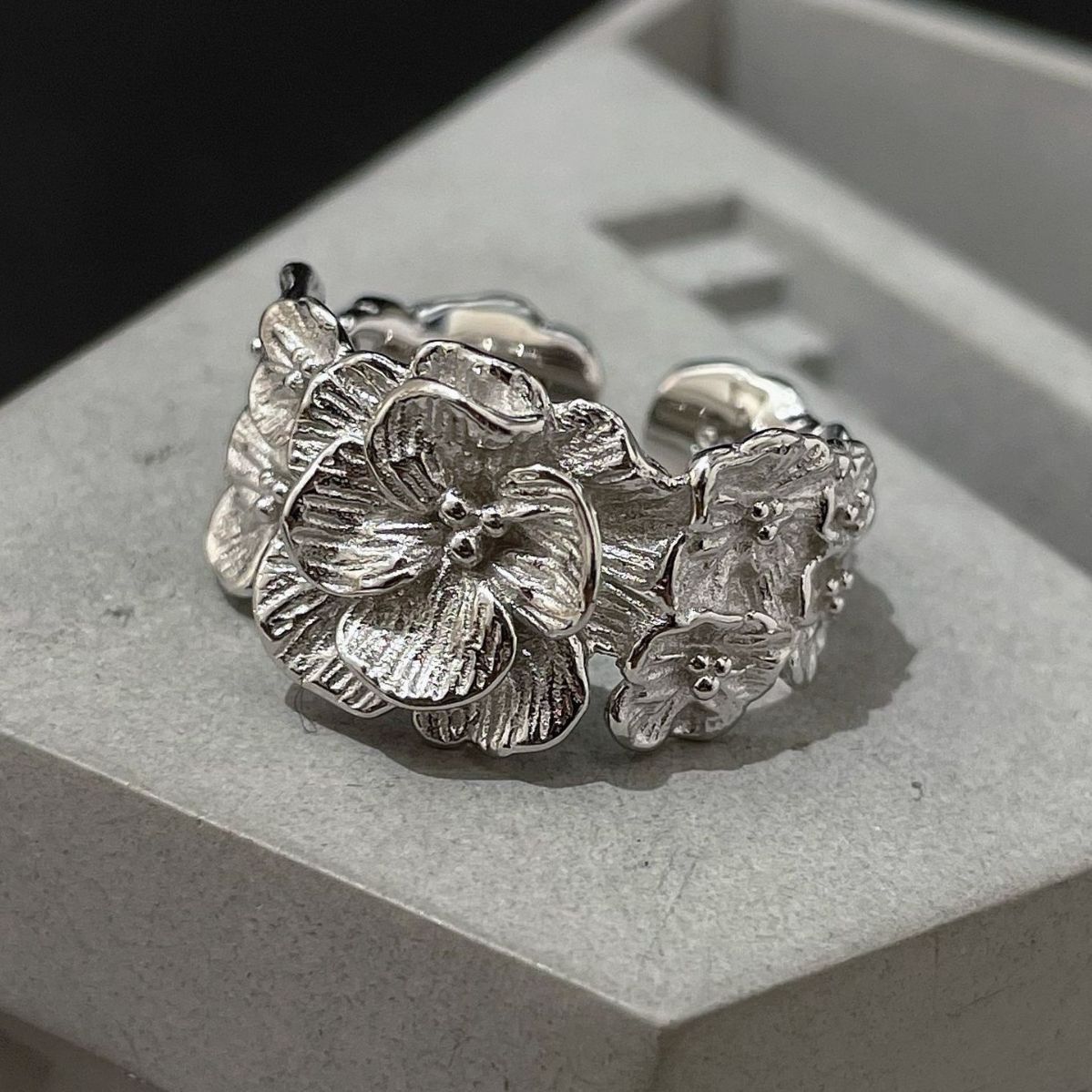 Ins Minimalist Niche 925 Silver Ring Ladies Open Design