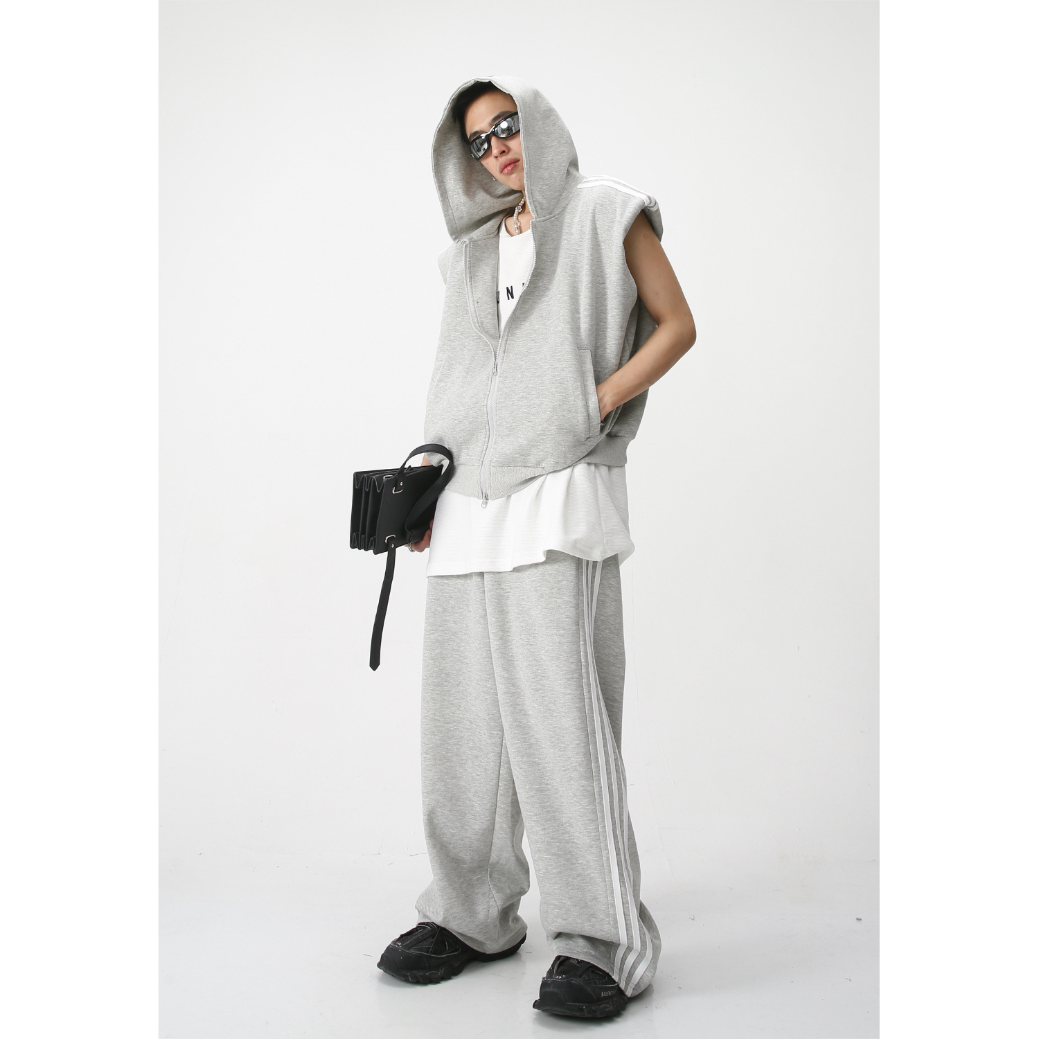 Sleeveless Vest Shoulder Pad Coat Pants