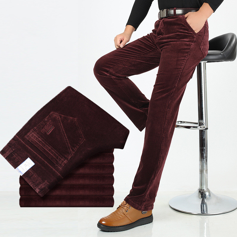 Title 8, Rechte casual broek van corduroy voor heren