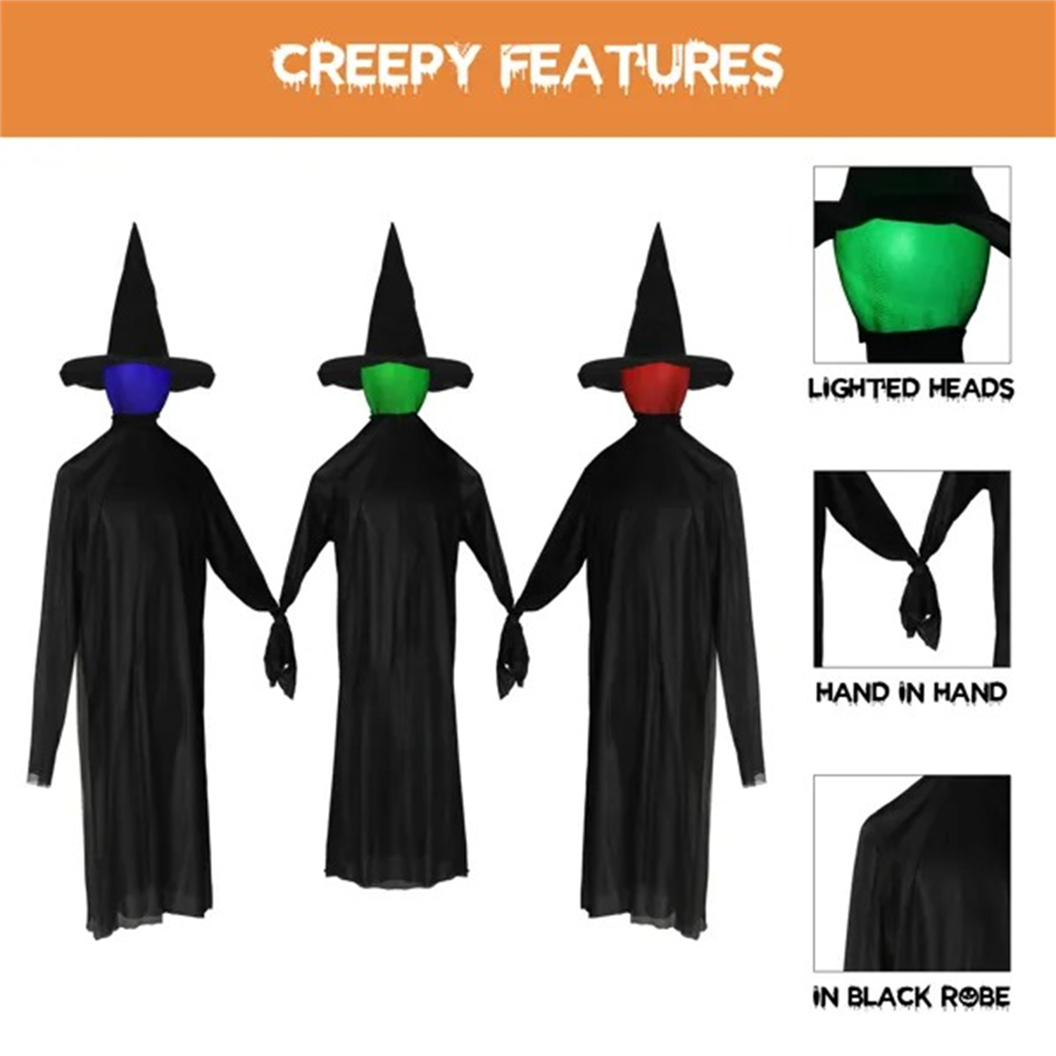 Halloween Black Witches With Change Colors image 4