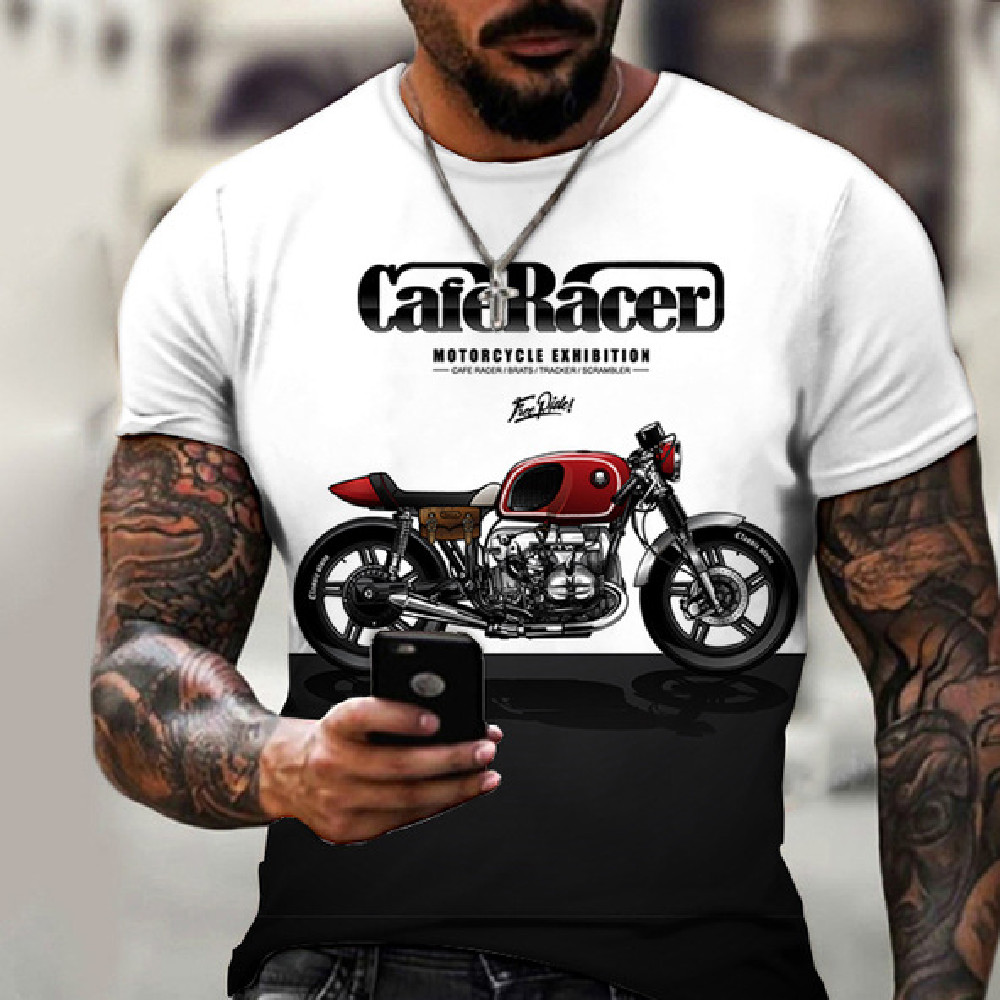 Title 4, Camiseta Casual Masculina com Impressão 3D de M...