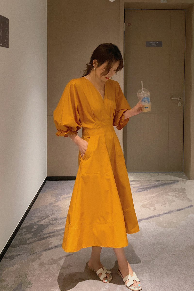 V-Neck A-Line Midi Dress, picture 2 of 5