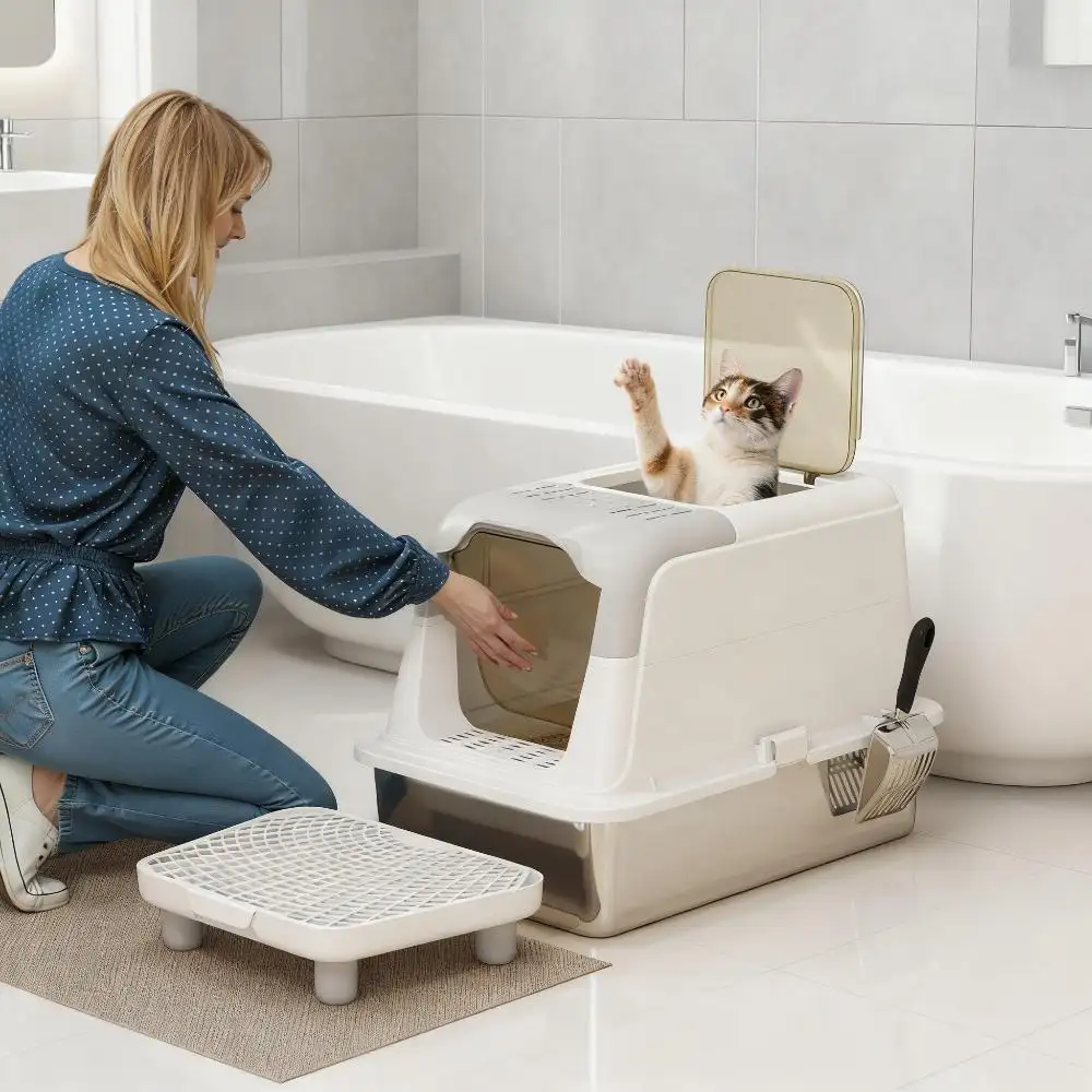 Cat Litter Box, Enclosed Box