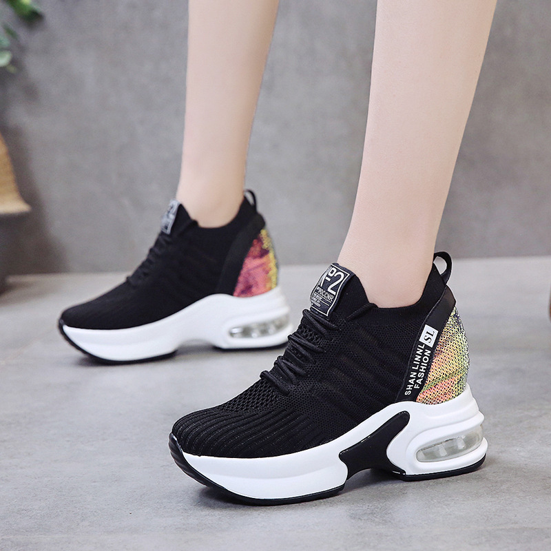 Daddy Shoes Breathable Mesh Shoes Casual All-match Thick-soled Inner Increase Sports White Shoes