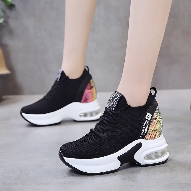 Daddy Shoes Breathable Mesh Shoes Casual All-match Thick-soled Inner Increase Sports White Shoes