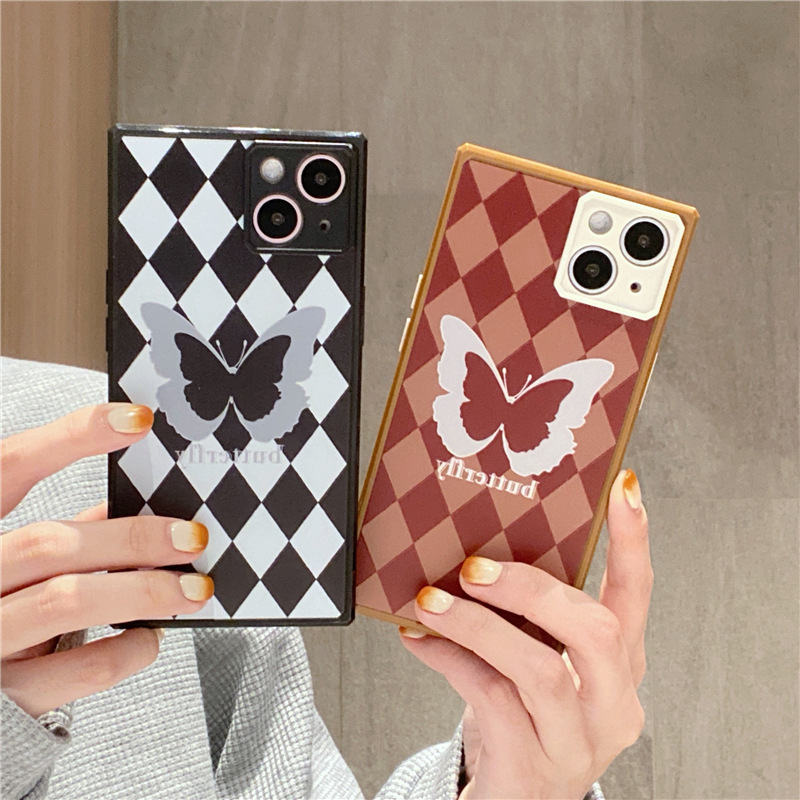 Funda mariposa patrón diamante borde recto preciso