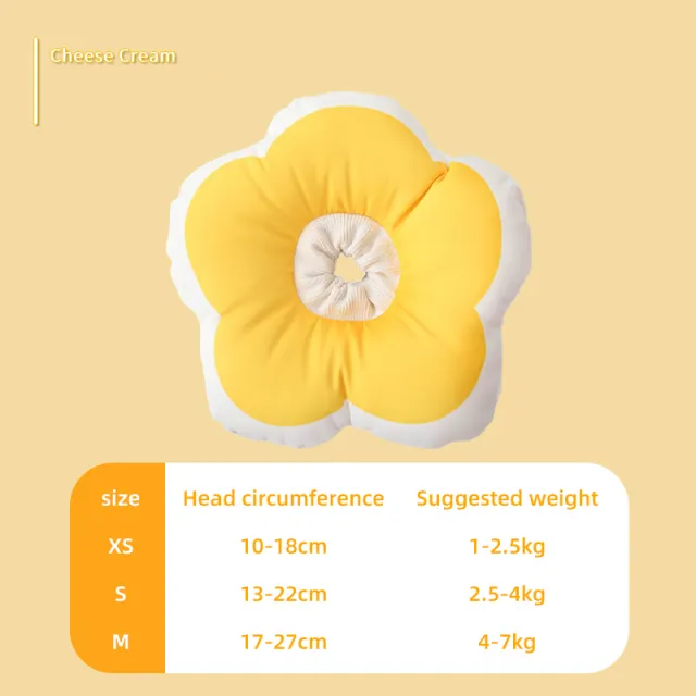 Cat Flower Cotton Neck Pet Collar Adjustable Anti Bite Surgery Cute Solar Flower Neck Cone Beauty Head Cover Yellow - Shop at LoveMi