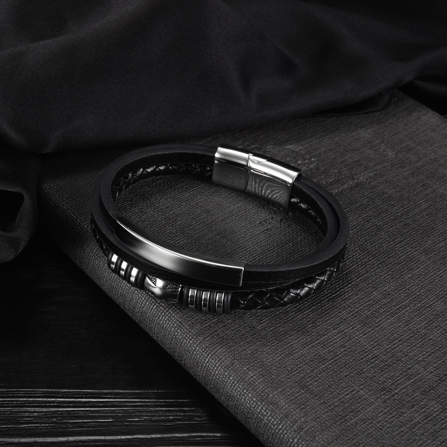 Ancient Punk Trend Magnetic Leather Bracelet