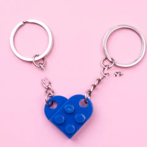 New Heart Key Chain Valentines Day Gift Blocks Can