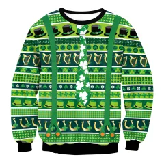 St. Patrick's Day 3D Printed Round Neck Jacket Long Sleeved Sweater - Wys1191-Xl - View 1