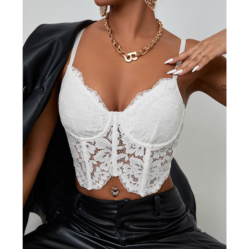 Solid Color Lace Hollow Out With Steel Ring