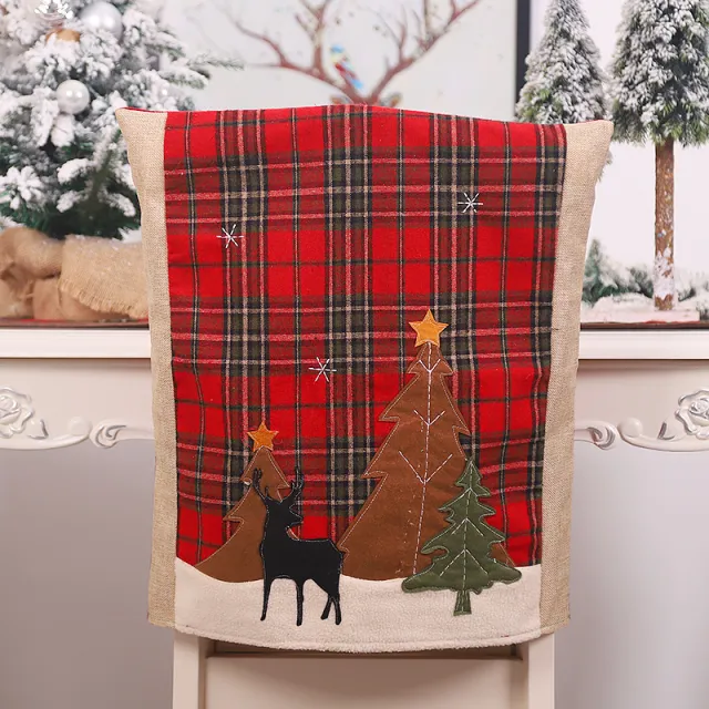Christmas decorations forest plaid chair cover 1 Style - Shop at LoveMi