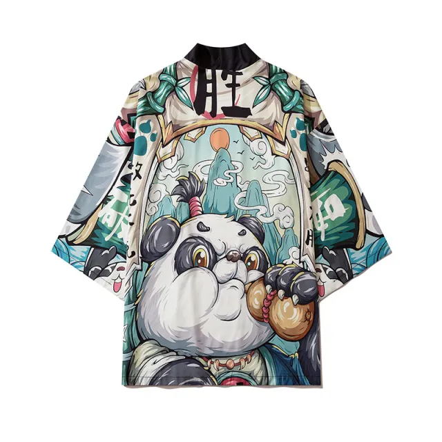 Cartoon Print Three quarter Sleeve Loose Thin Lining Coat - Shop at LoveMi