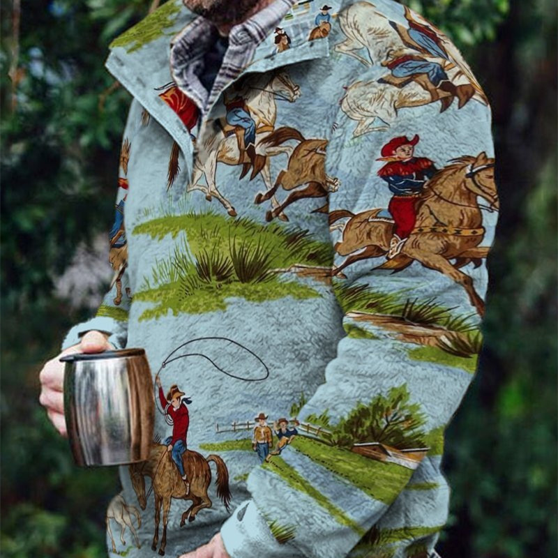 Autumn And Winter Casual Button Pocket Flannel Plush Men's Sweater