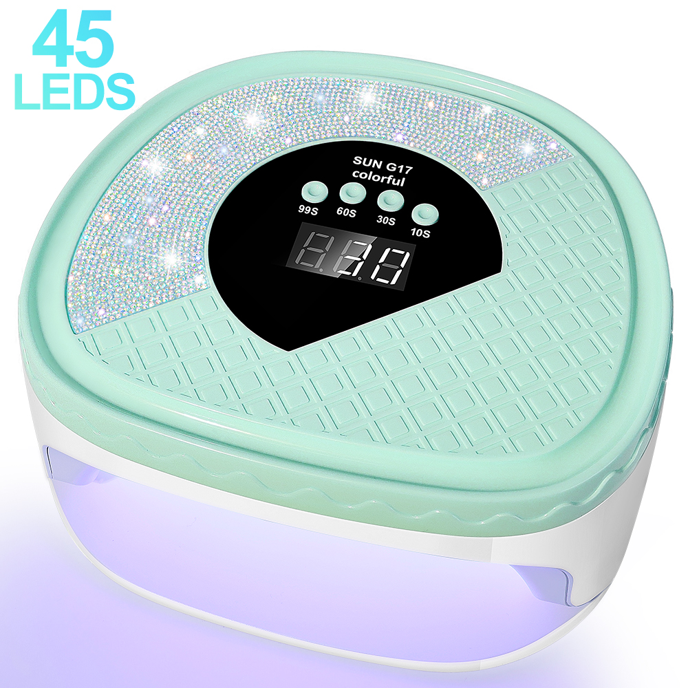 UV Nail Dryer Gel Nail Lamp, LED Light For Gel Polish-4 Timers Professional Nail Art Accessories Nail Lamp With 42 Beads & Touch Display, Shining Crystal Decorations, Curing Gel Toe Nails 9