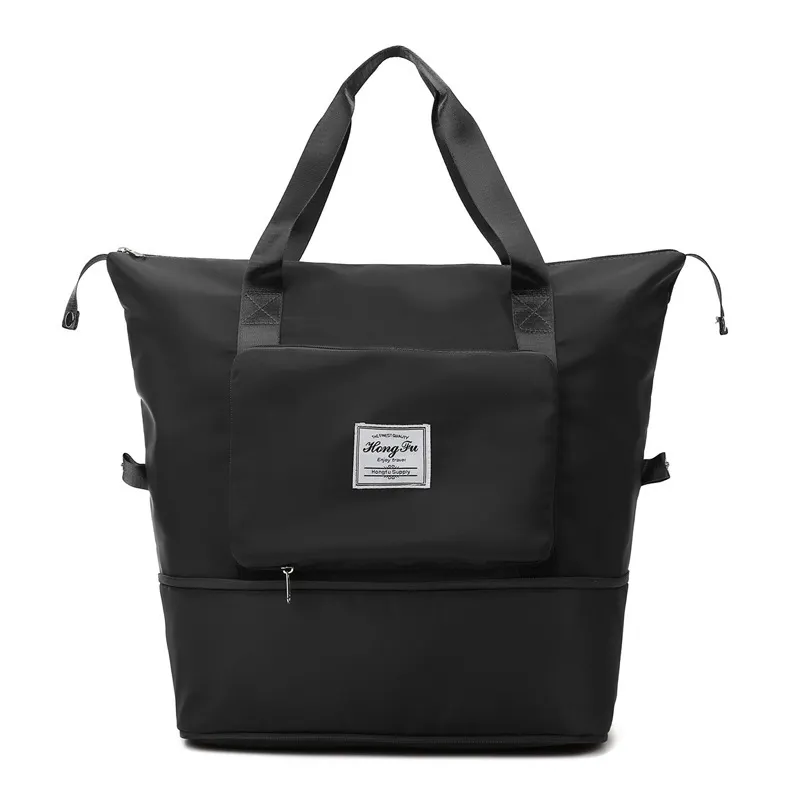 Dry And Wet Separation Sports Portable Shoulder Bag - Black