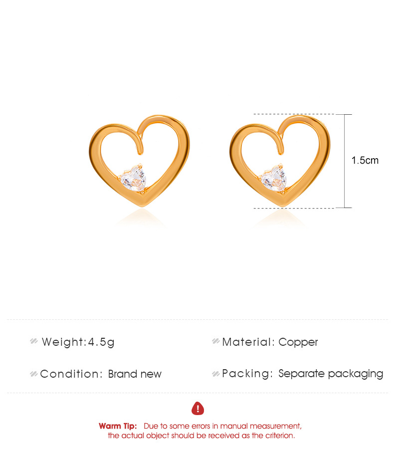 Simple And Sweet Love Earrings Ins Temperament Fashion Peach Heart