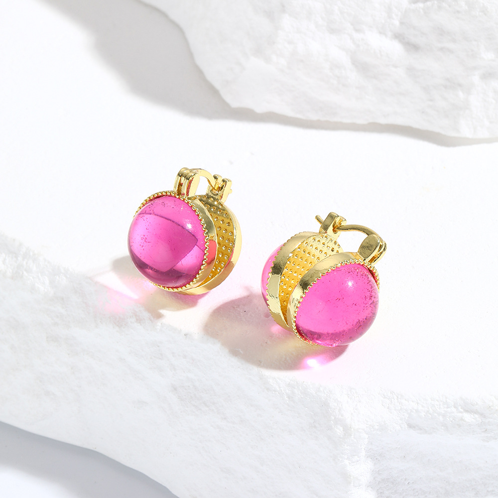 Title 5, Womens Fashion Retro Color Radian Round Earrin...