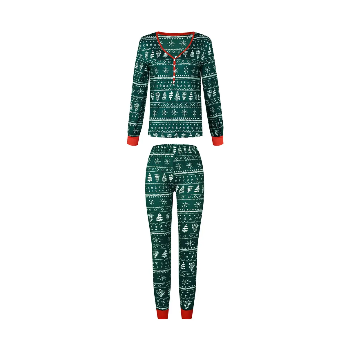 Christmas Print Contrast Color Parent-child Home Service