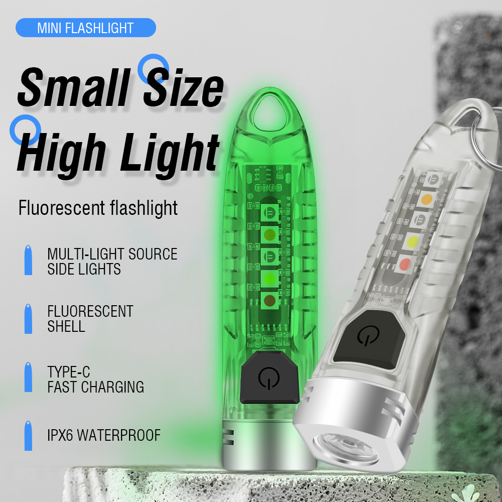 USB Mini LED Flashlight Torch Side Light Pocket Rechargeable Keychain — image 4