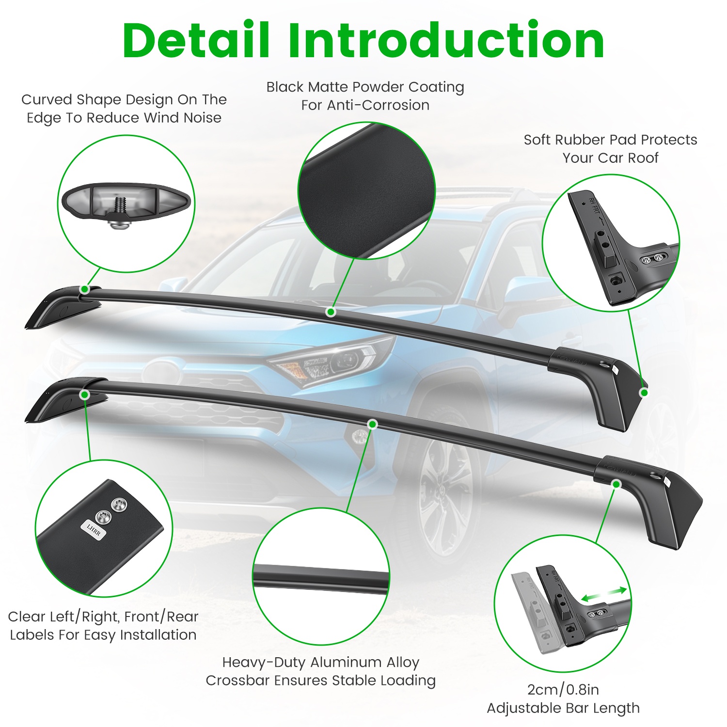 Roof Rack Cross Bars For Fit RAV4 2019-2025 Aluminum Roof Rails Cargo Crossbars For Flush Side Rails Heavy Duty Rooftop Carrier Anti-Theft Lock For Kayak Bike Luggage 260lbs Capacity