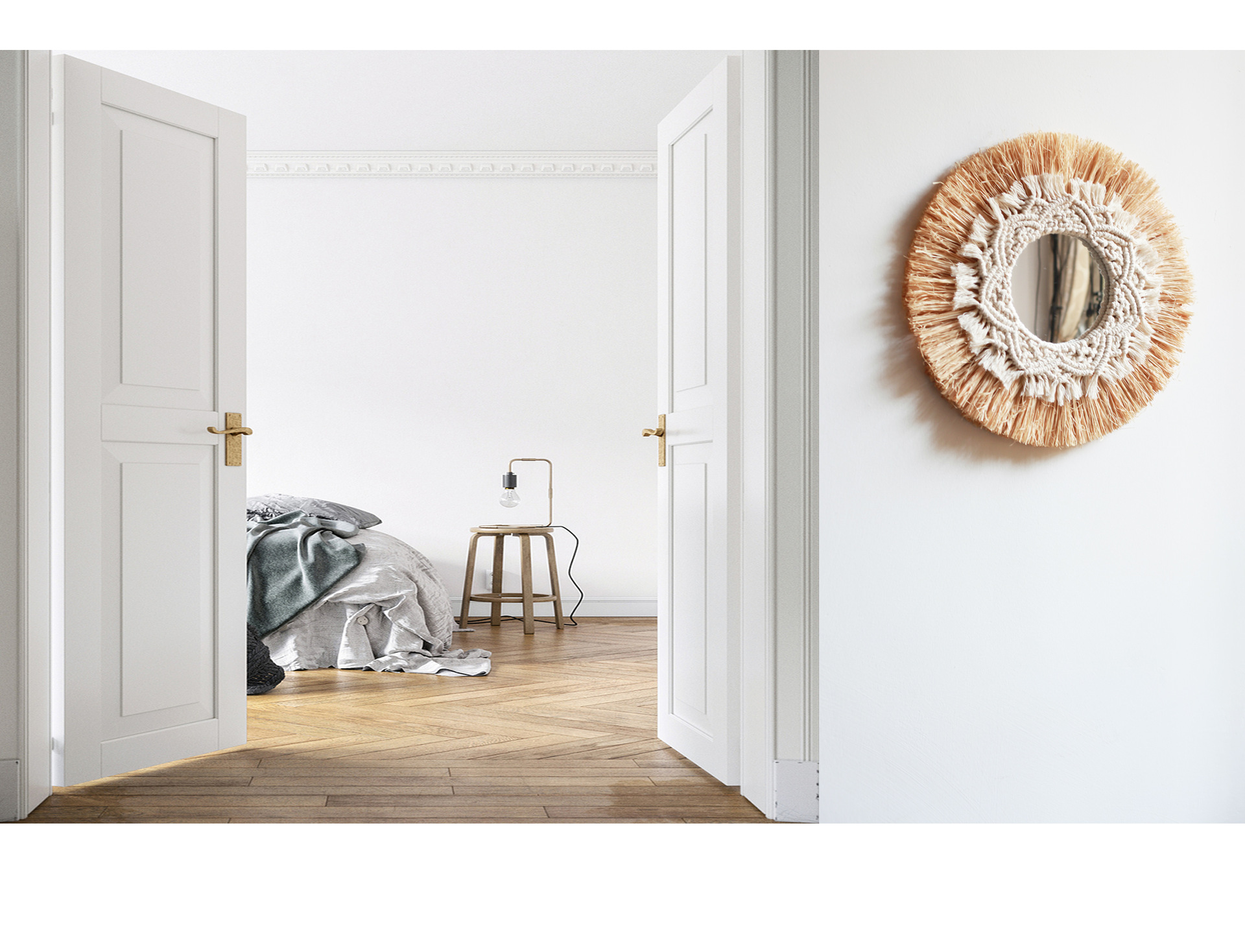 Round Woven Wall Mirror, picture 2 of 5