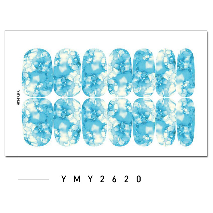 Title 9, Fashion Color Marble Blooming Nail Stickers