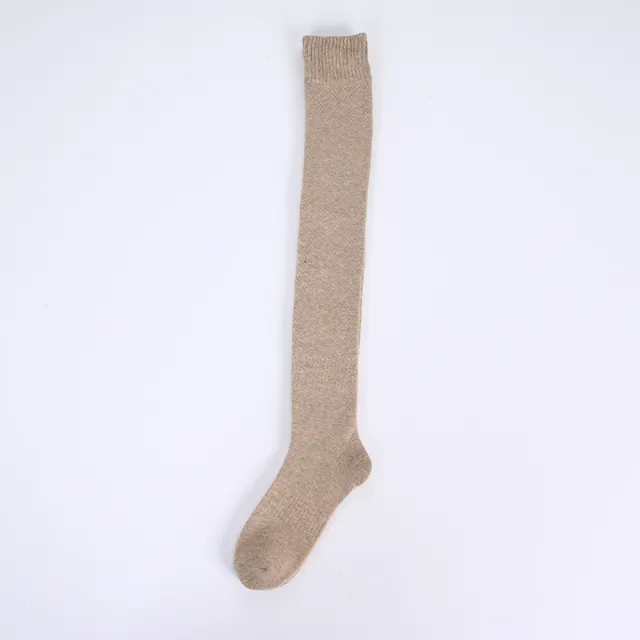 Ins Over the knee Socks Women's Autumn And Winter Long Socks Thickened Warm Terry Socks Beautiful Leg Shaping High Socks Khaki - Shop at LoveMi