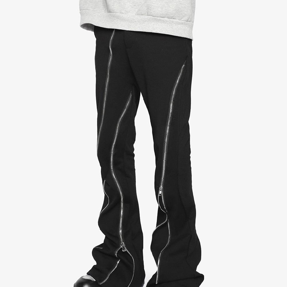 Hip Hop Zipper Split Jeans Men