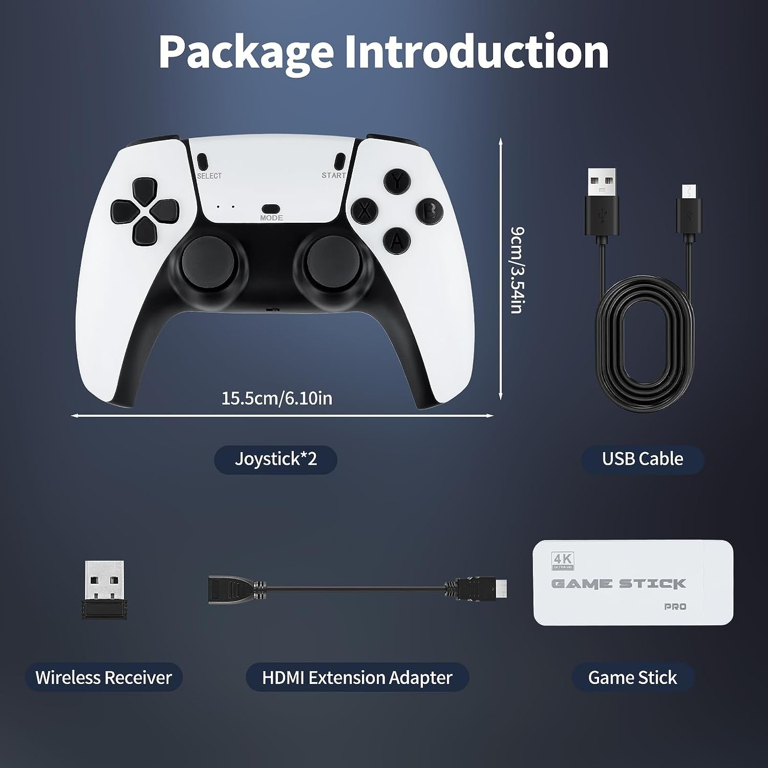20000 Retro Video Game Console 4K HD TV Stick Ink.2 Wireless Controller — image 9