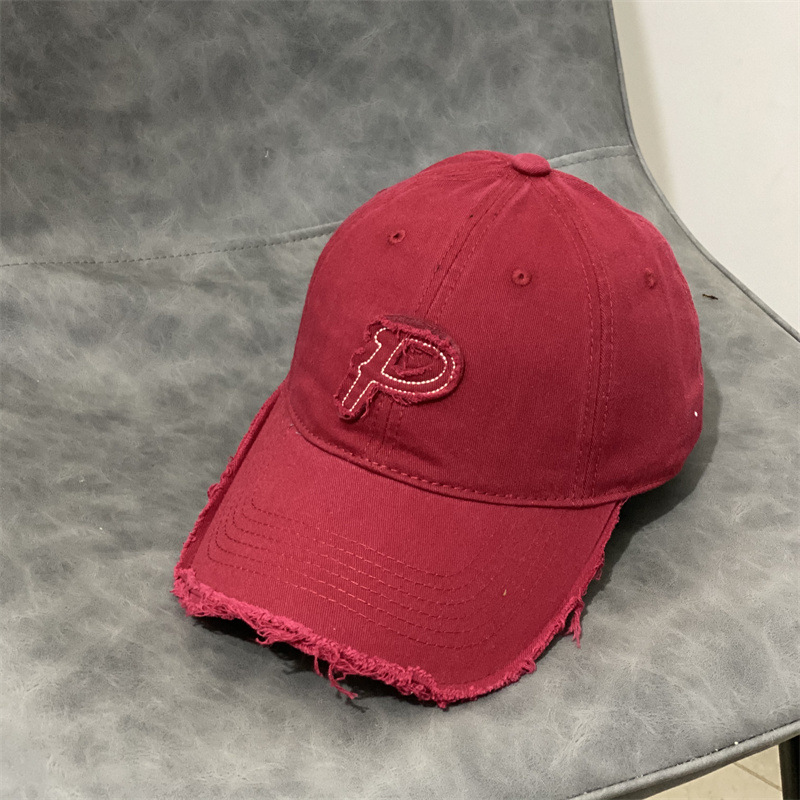 Edged P Letter Baseball Cap Autumn And Winter Couple Soft Top