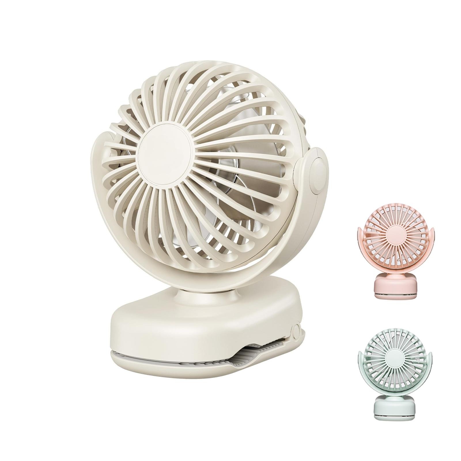 Portable USB Clip On Fan With 360 Degree Adjustable Head, Rechargeable Battery & Quiet Operation - For Desk, Bedside, Dorm, And Office Cooling