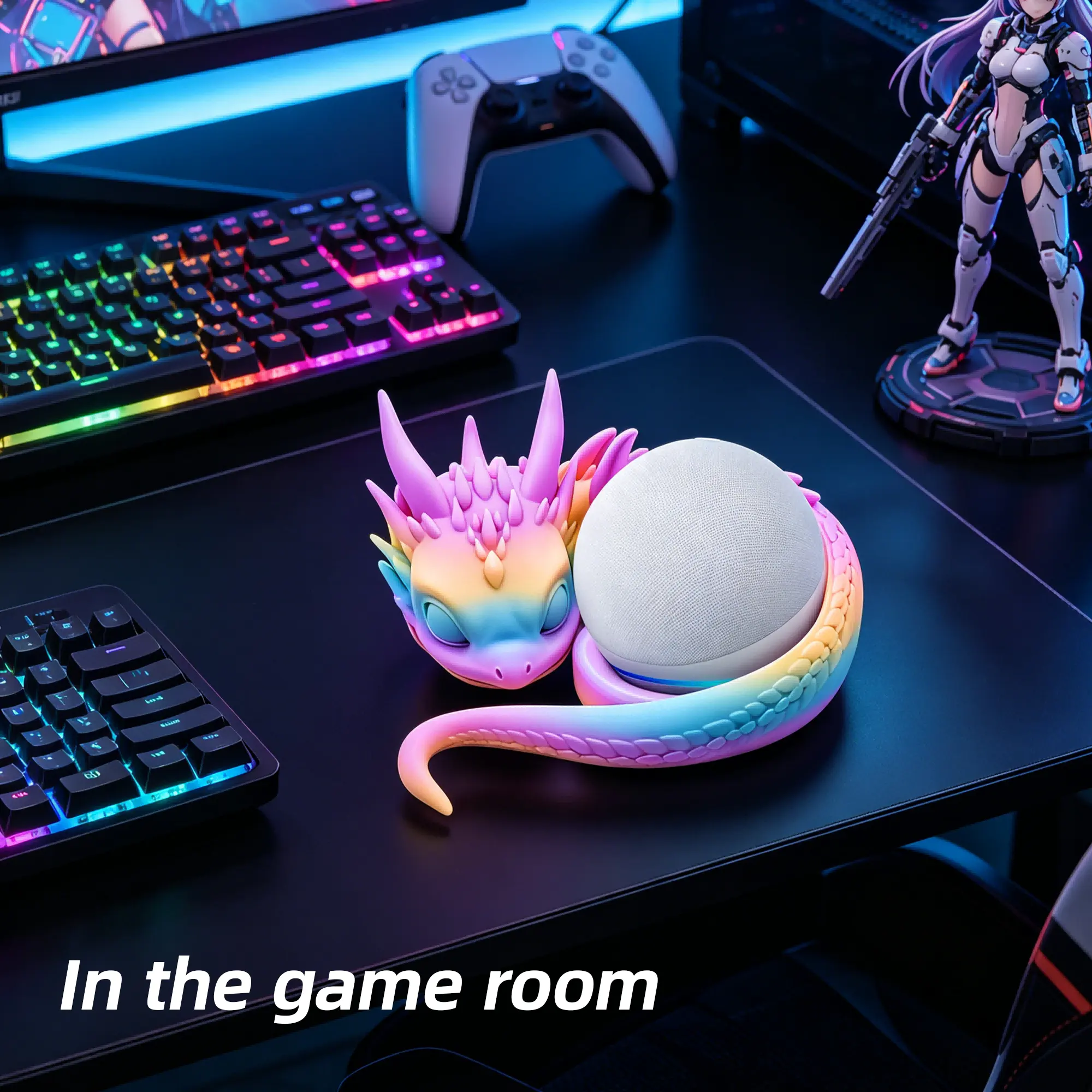 3D Printed Dragon Speaker Stand, Fantasy Decorative