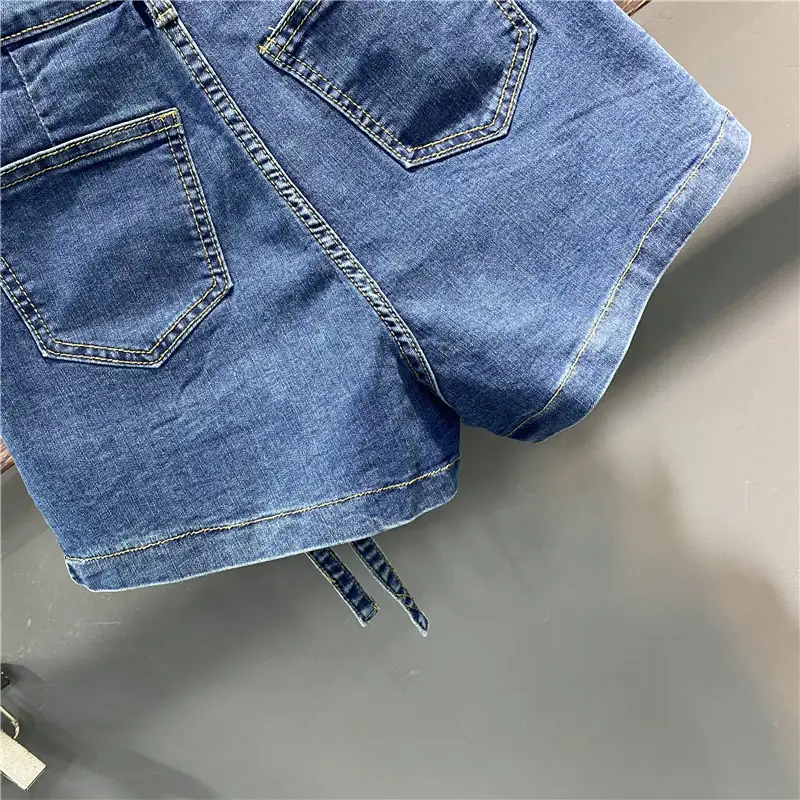 Korean Version Irregular Multi-pocket Work Clothes A-line Shorts