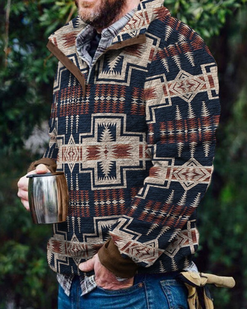 Autumn And Winter Casual Button Pocket Flannel Plush Men's Sweater