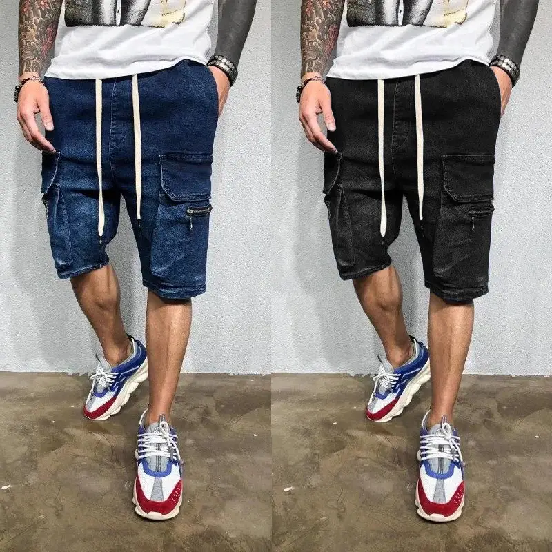 Straight Men's Five-Point Pants Popular Overalls Denim Shorts