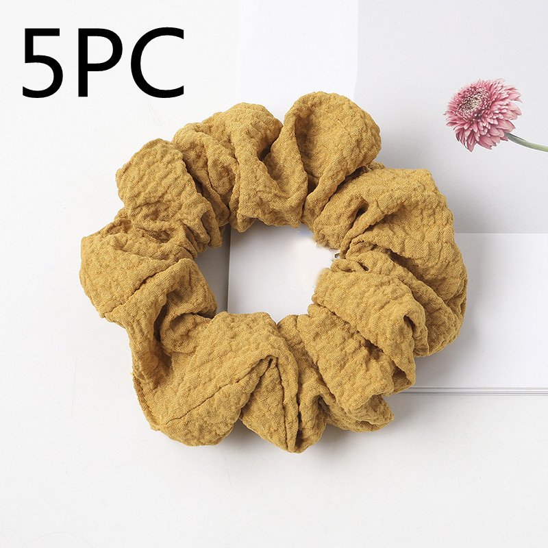 Puff large intestine hair circle fabric in Yellow 5PC
