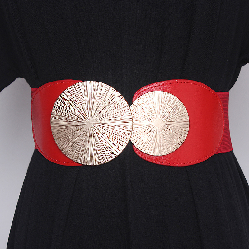 Women's Belt Wide Summer Elastic Girdle Decoration Red Elastic Belt Skirt Skirt Dress New All-match