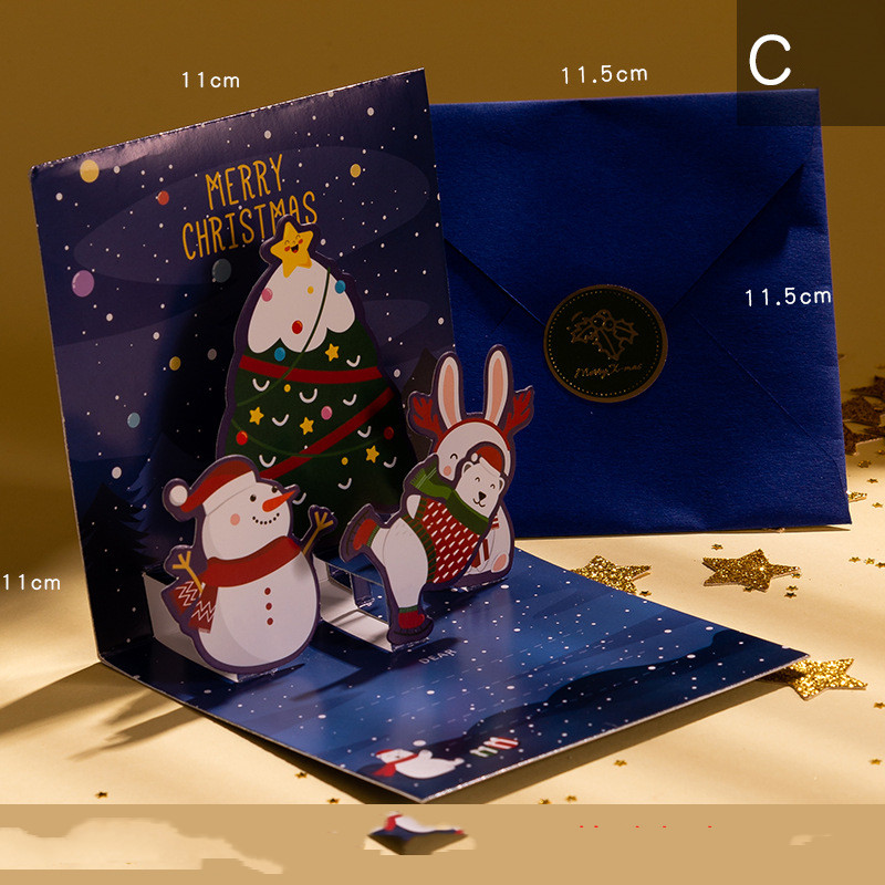 Christmas Party Creative Three-dimensional Cartoon Christmas Greeting Card