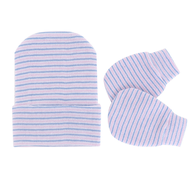 Knitted Yarn Newborn Hat Anti scratch Gloves 2 piece Set thumbnail 3
