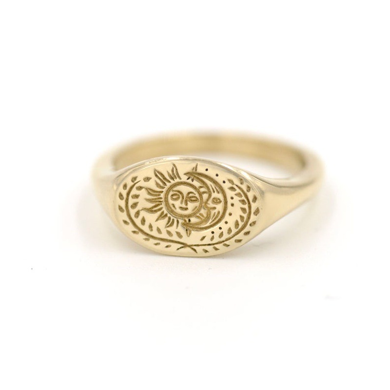 Title 4, Fashion New Retro Sun And Moon Ring