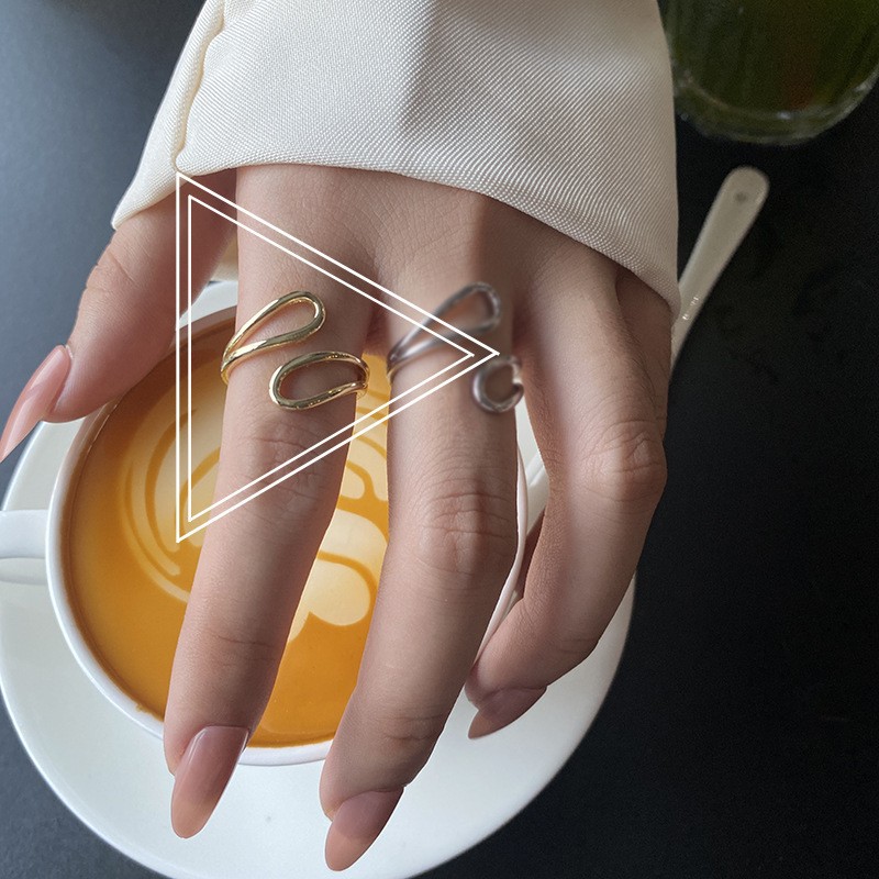 Korean Version Of The Creative Hollow Geometric Ring Female Retro